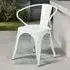 Set of 4 Ready Assembled Chairs - White, Galvanised Steel