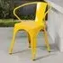 Set of 4 Ready Assembled Chairs - Yellow, Galvanised Steel