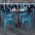 Set of 4 Stackable Dining Chairs - Blue, Steel