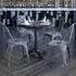 Set of 4 Stackable Dining Chairs - Grey, Steel