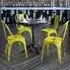 Set of 4 Stackable Dining Chairs - Yellow, Steel