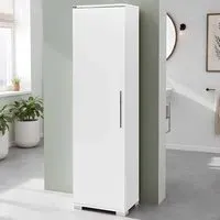Single Door 5 Tier Storage Cabinet - White
