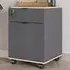 Single Door Single Drawer Mobile Storage Unit - Grey