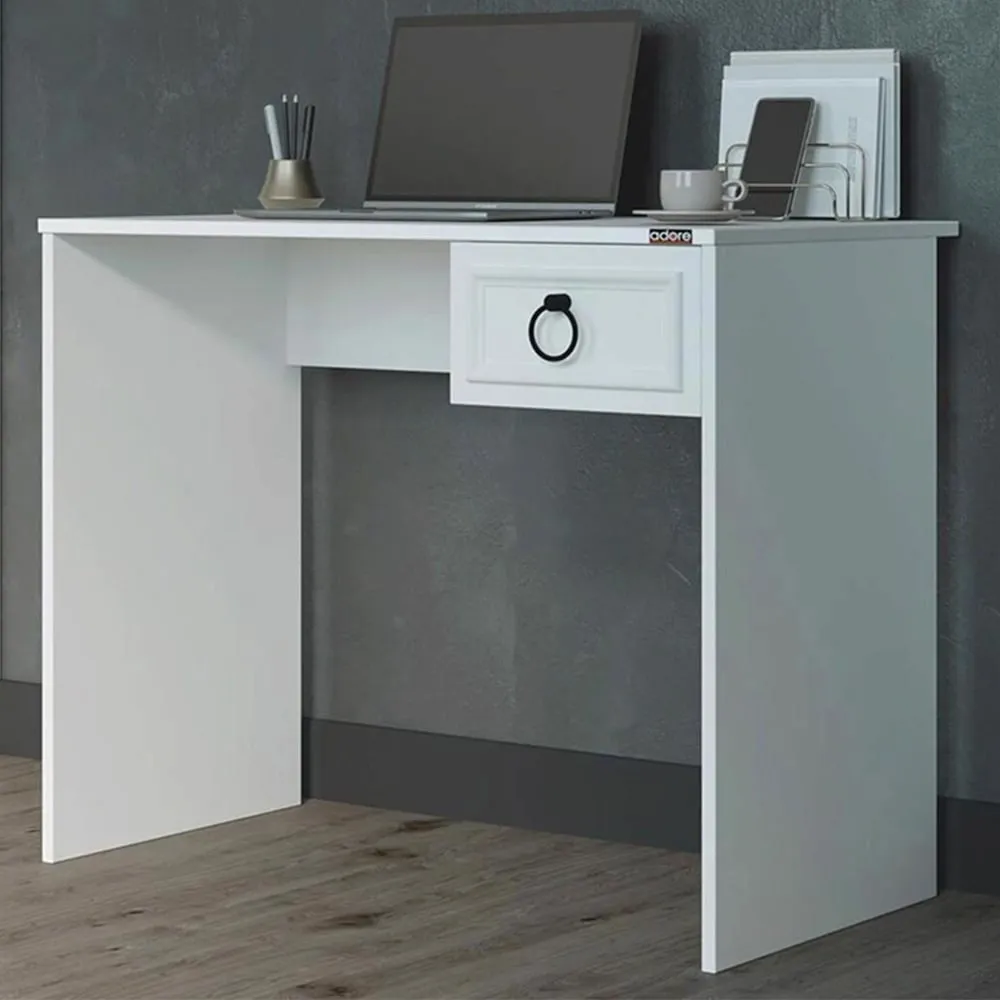 Single Drawer Desk - White image