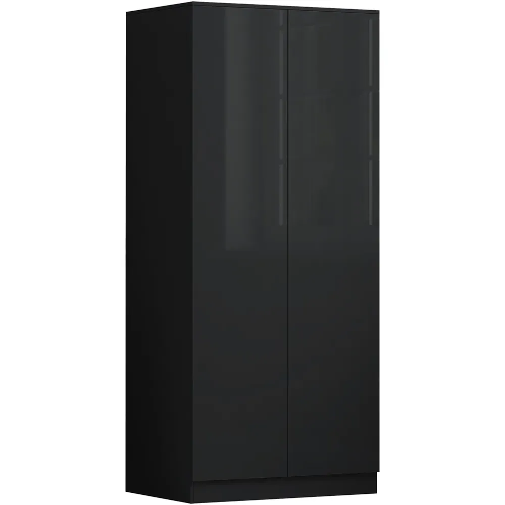Stora 2 Door Wardrobe with Soft Close - Black