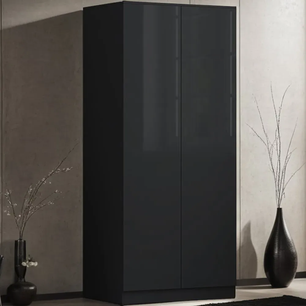 Stora 2 Door Wardrobe with Soft Close - Black