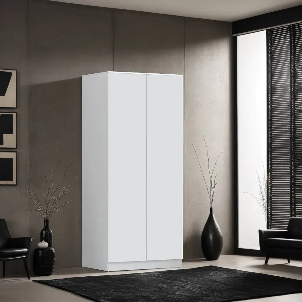 Stora 2 Door Wardrobe with Soft Close - White