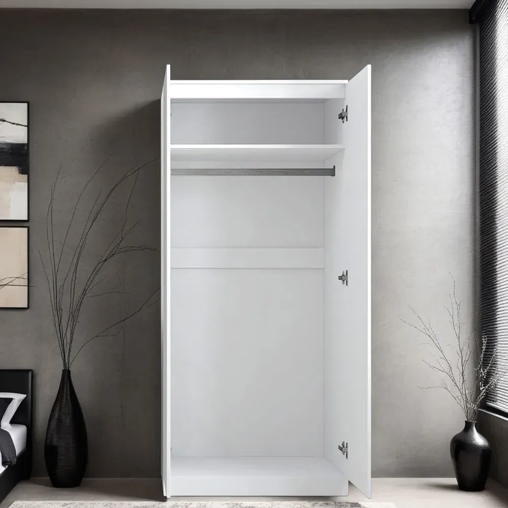 Stora 2 Door Wardrobe with Soft Close - White