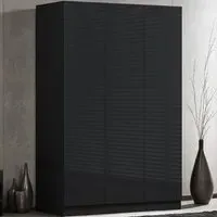 Stora 3 Door Wardrobe - Black Gloss