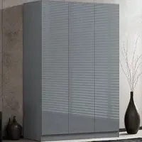 Stora 3 Door Wardrobe - Grey Gloss