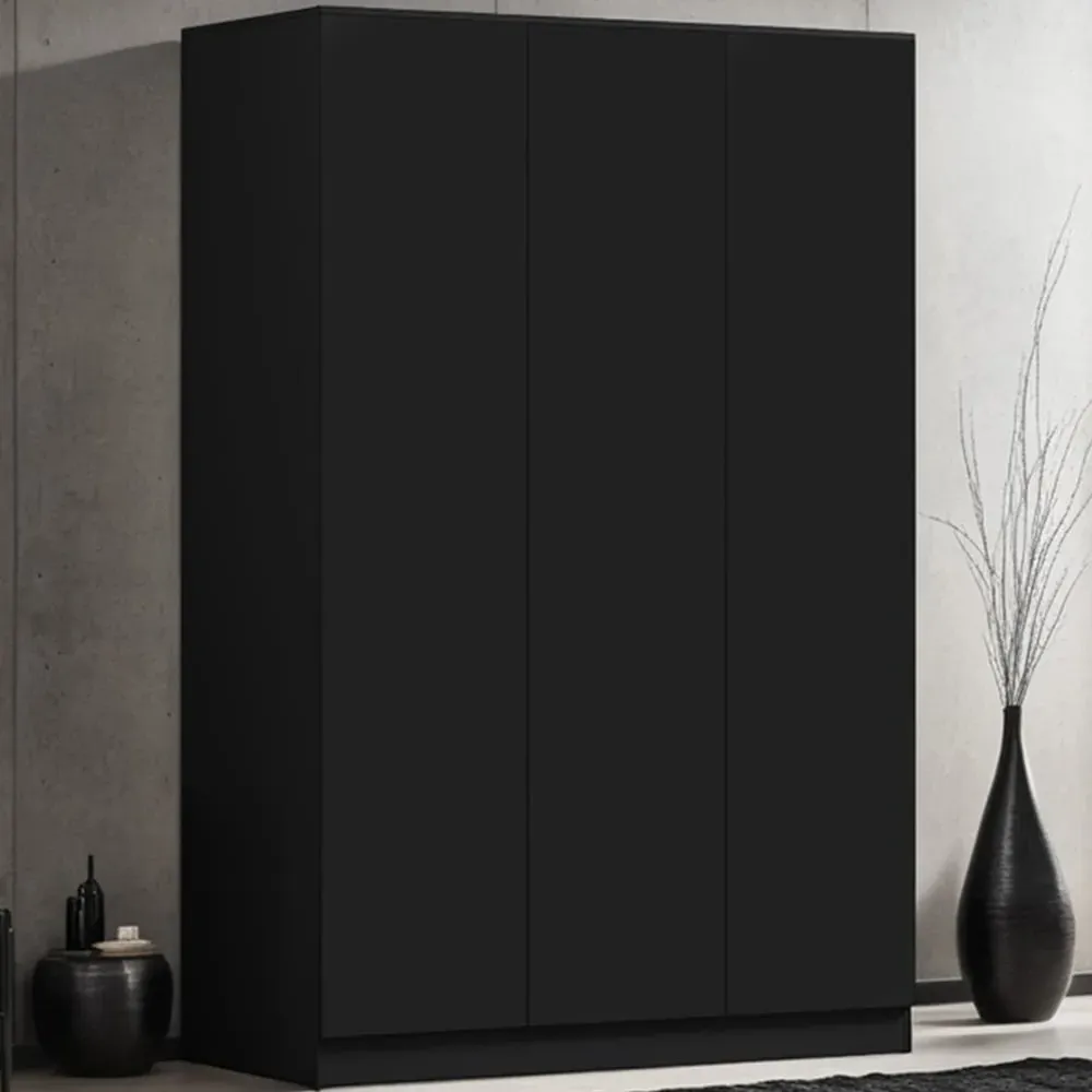 Stora 3 Door Wardrobe - Matt Black image