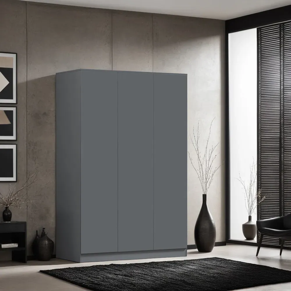 Stora 3 Door Wardrobe - Matt Grey