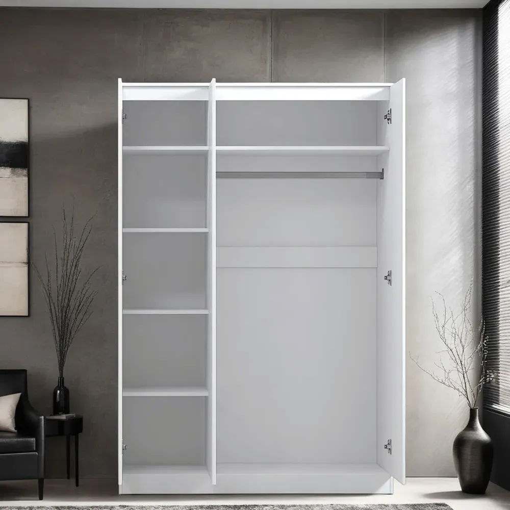 Stora 3 Door Wardrobe - Matt White