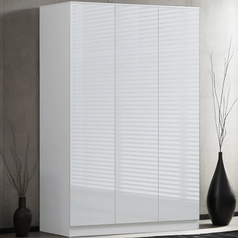Stora 3 Door Wardrobe - White image