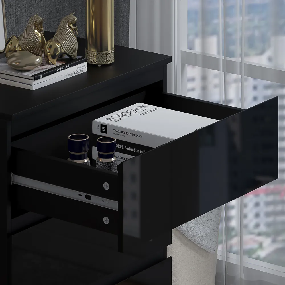 Stora 3 Drawer Chest of Drawers - Black