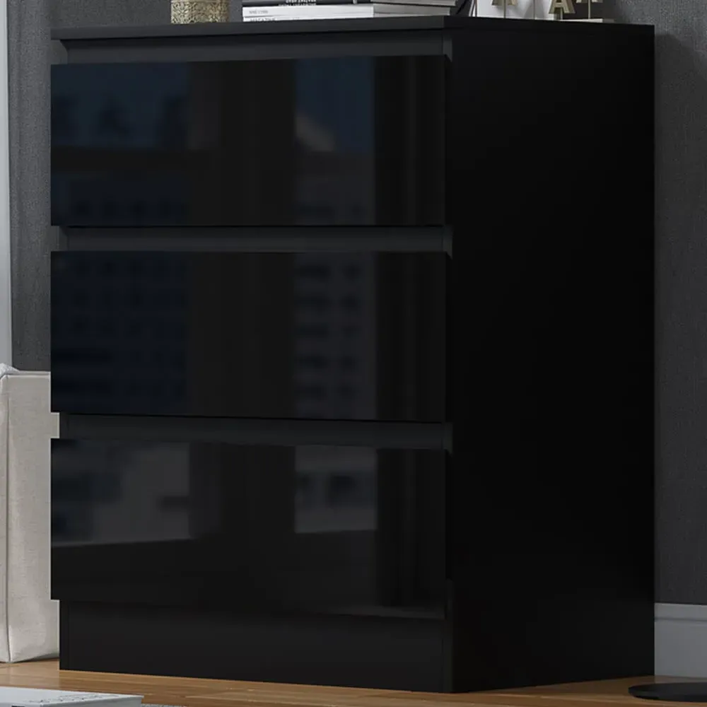 Stora 3 Drawer Chest of Drawers - Black image