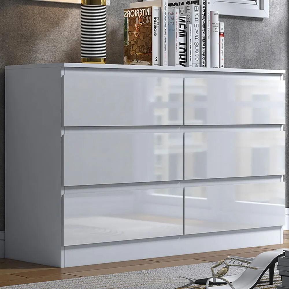 Stora 6 Drawer Chest of Drawers - White