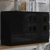 Stora 6 Drawer Wide Chest of Drawers - Black