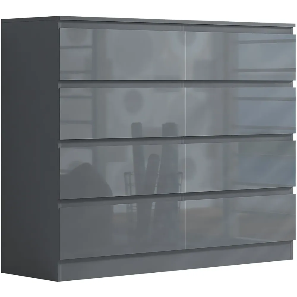 Stora 8 Drawer Chest of Drawers - Grey