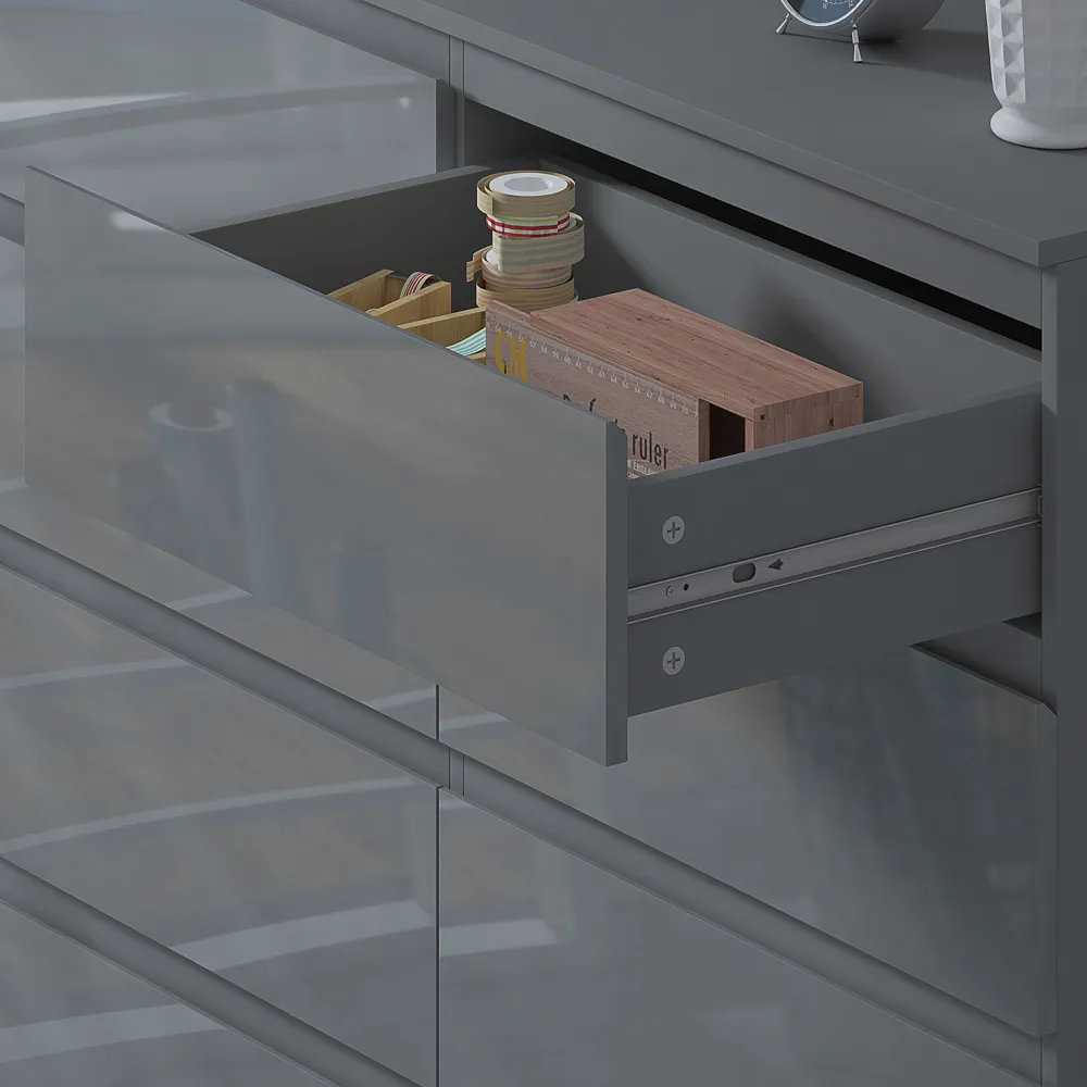 Stora 8 Drawer Chest of Drawers - Grey