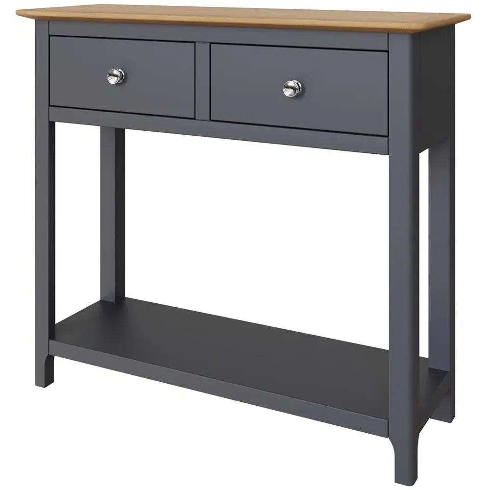 Taberno 2 Drawer Console Table - Blue, Oak