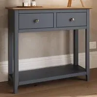 Taberno 2 Drawer Console Table - Blue, Oak