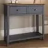 Taberno 2 Drawer Console Table - Blue, Oak