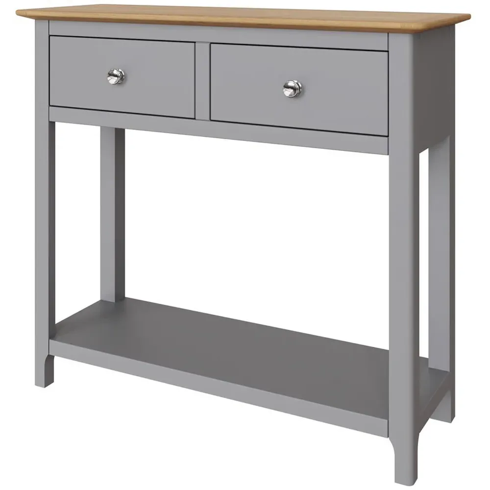 Taberno 2 Drawer Console Table - Grey, Oak