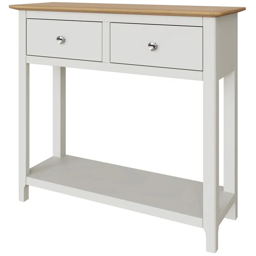 Taberno 2 Drawer Console Table - White, Oak