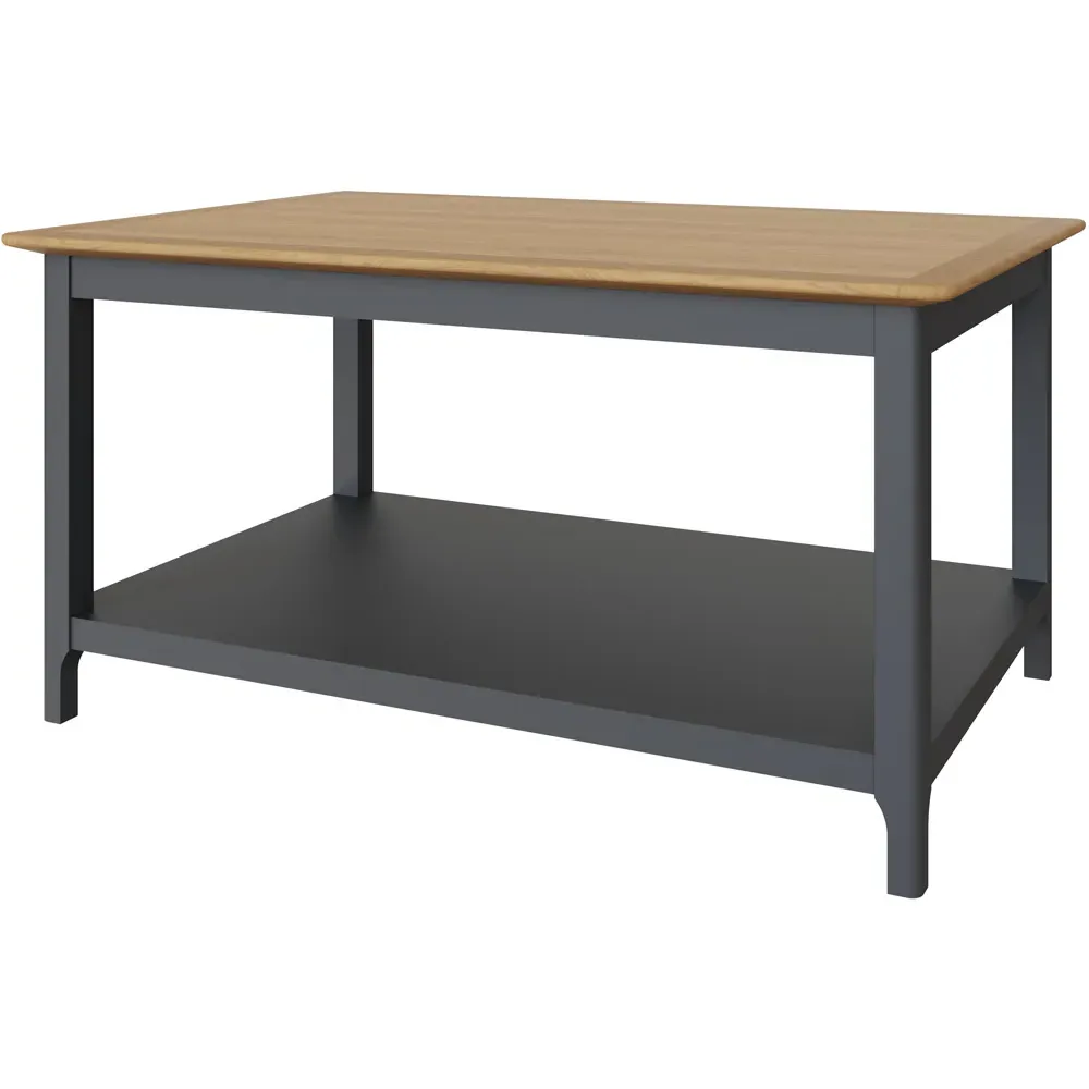 Taberno Large Coffee Table with Storage - Blue, Oak