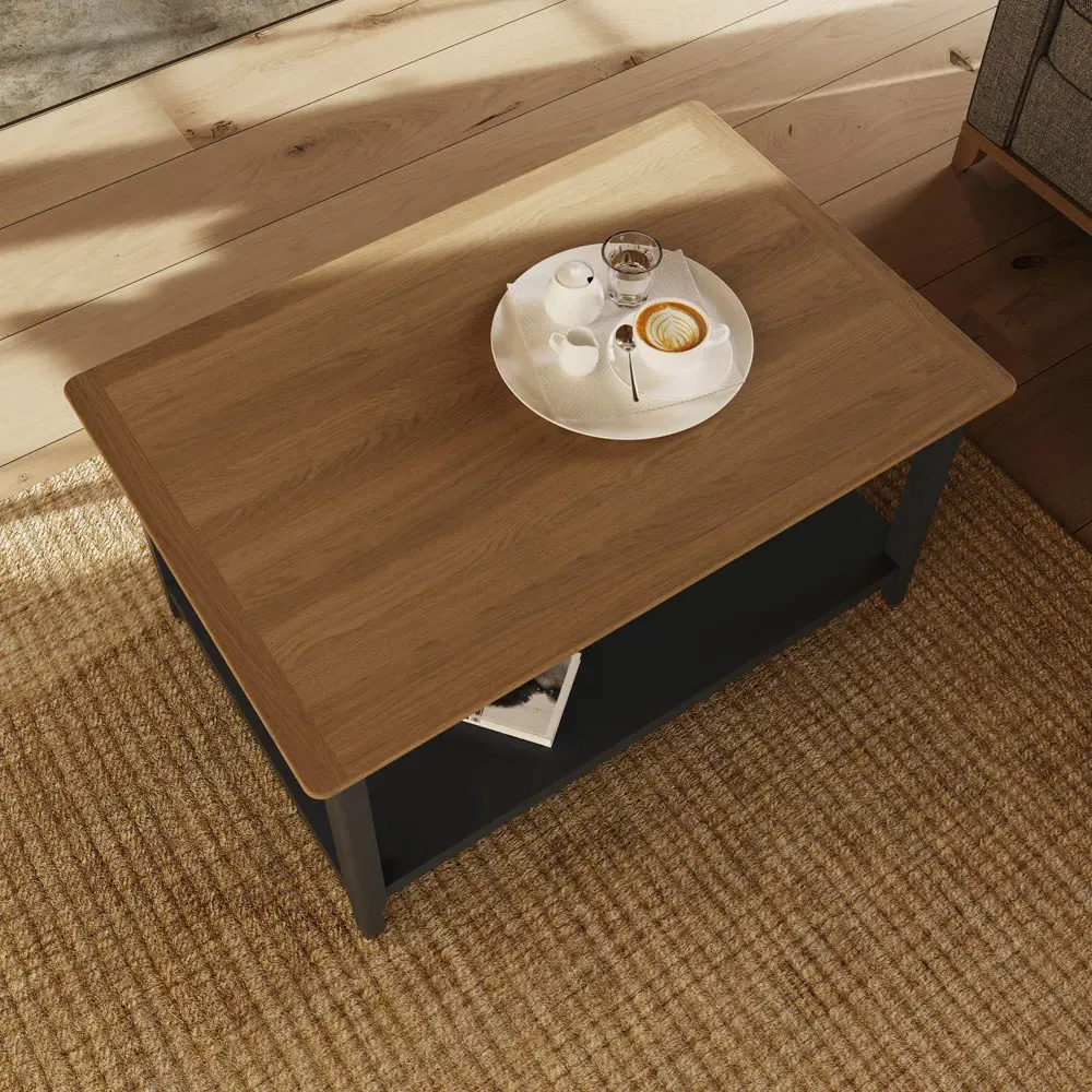 Taberno Large Coffee Table with Storage - Blue, Oak