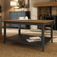 Taberno Large Coffee Table with Storage - Blue, Oak