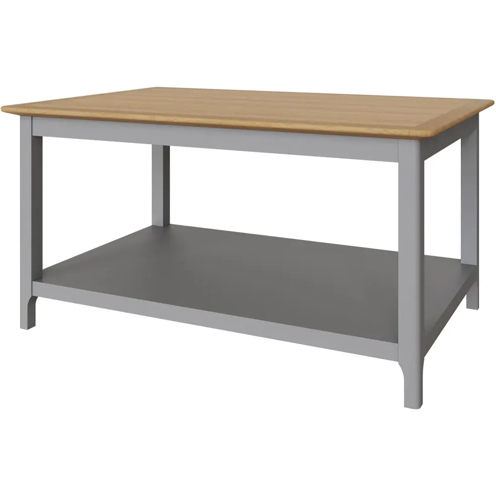 Taberno Large Coffee Table with Storage - Grey, Oak