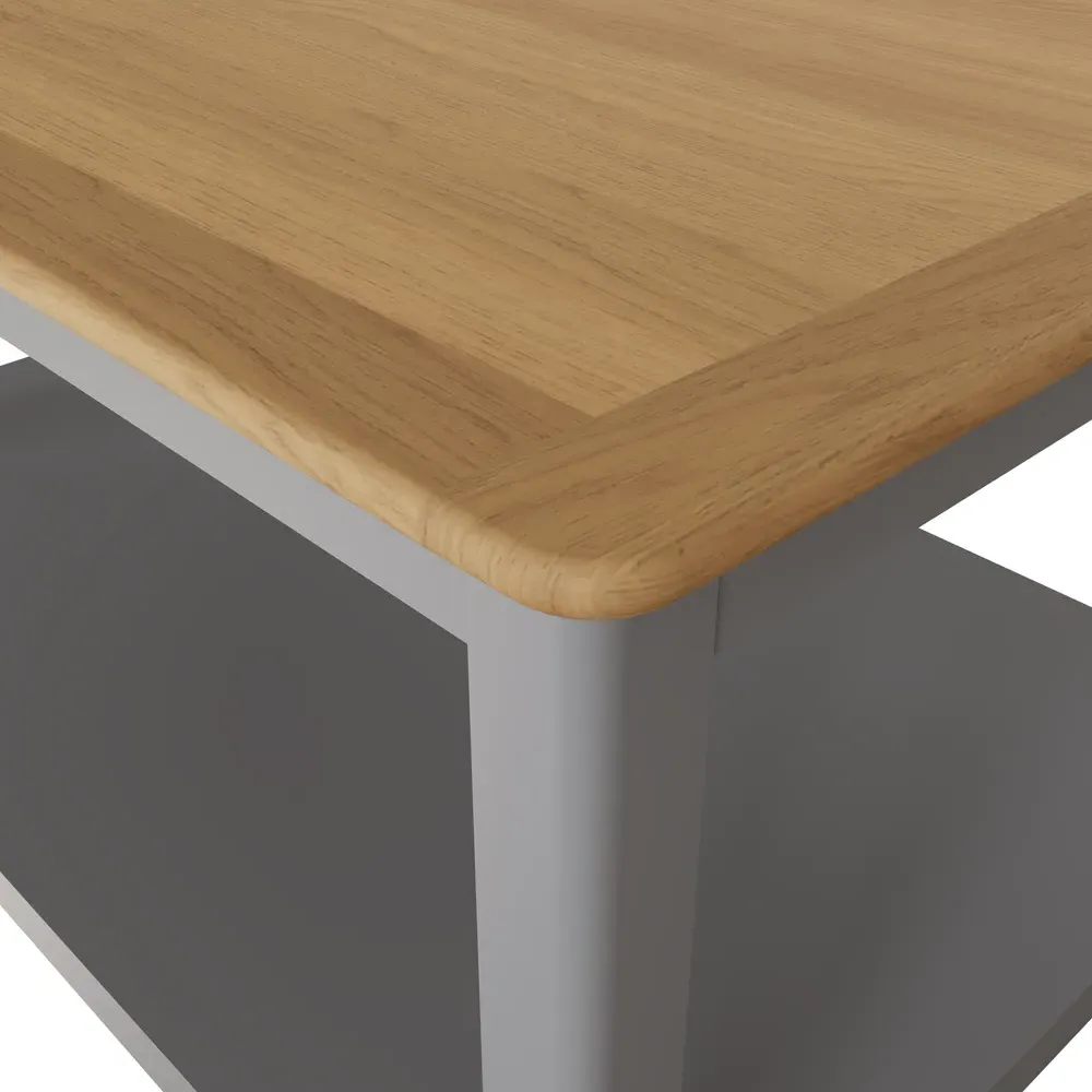 Taberno Large Coffee Table with Storage - Grey, Oak