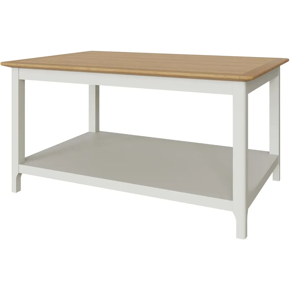 Taberno Large Coffee Table with Storage - White, Oak