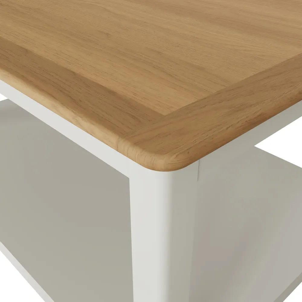 Taberno Large Coffee Table with Storage - White, Oak