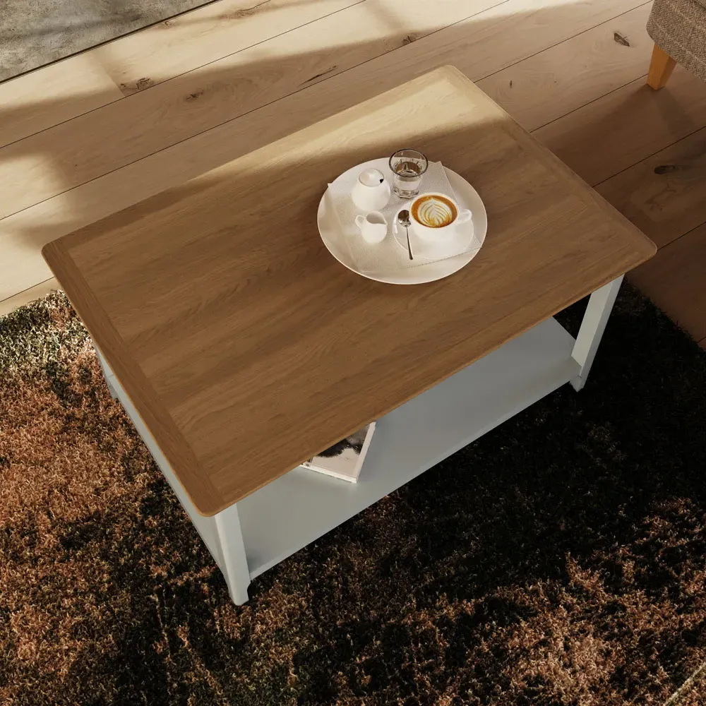 Taberno Large Coffee Table with Storage - White, Oak