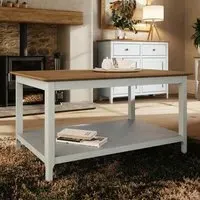 Taberno Large Coffee Table with Storage - White, Oak
