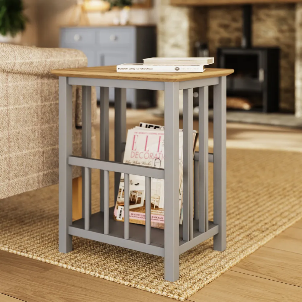 Taberno Magazine Table - Grey, Oak