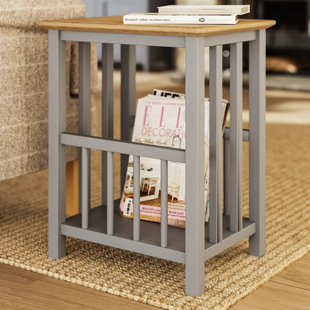 Taberno Magazine Table - Grey, Oak