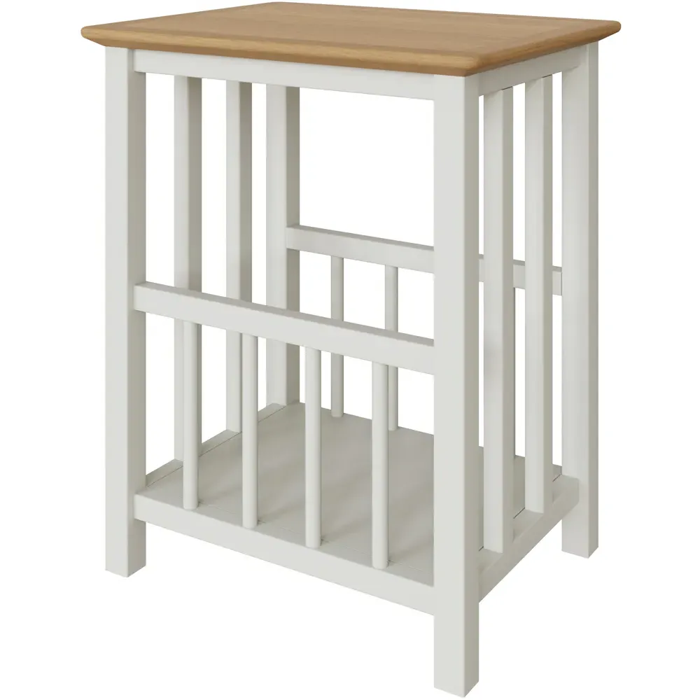 Taberno Magazine Table - White, Oak
