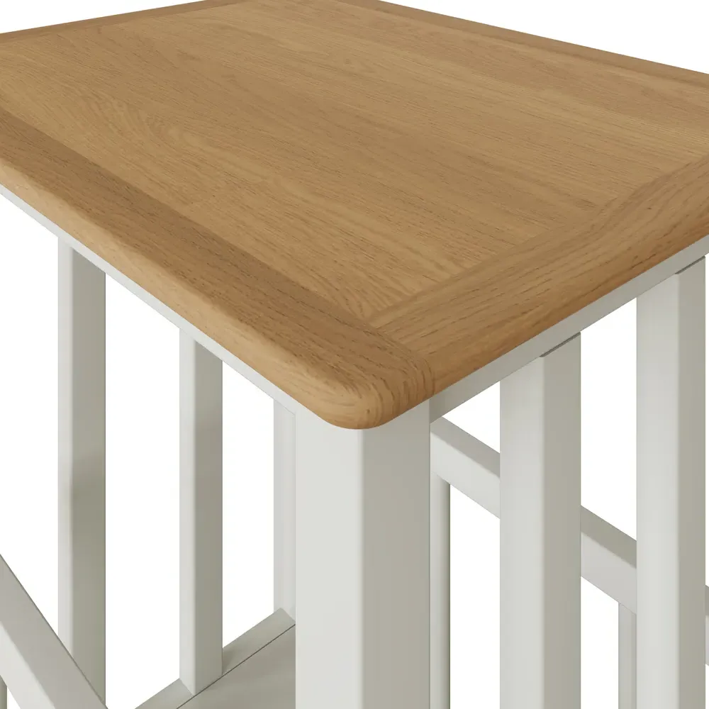 Taberno Magazine Table - White, Oak