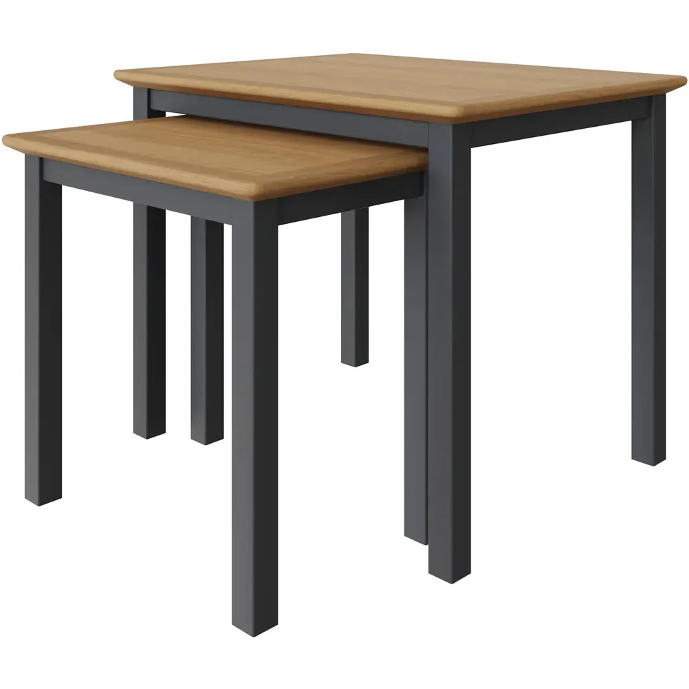 Taberno Nest of Tables Set of 2 - Blue, Oak