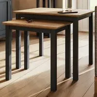 Taberno Nest of Tables Set of 2 - Blue, Oak