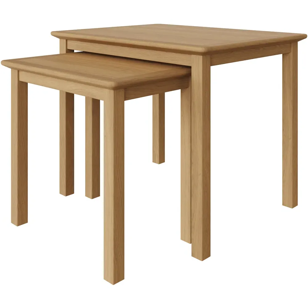 Taberno Nest of Tables Set of 2 - Brown, Oak