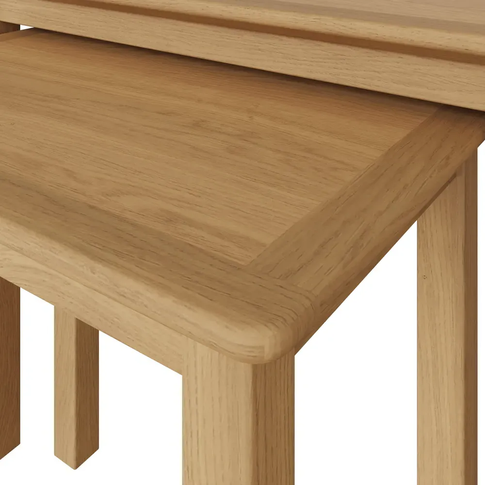 Taberno Nest of Tables Set of 2 - Brown, Oak