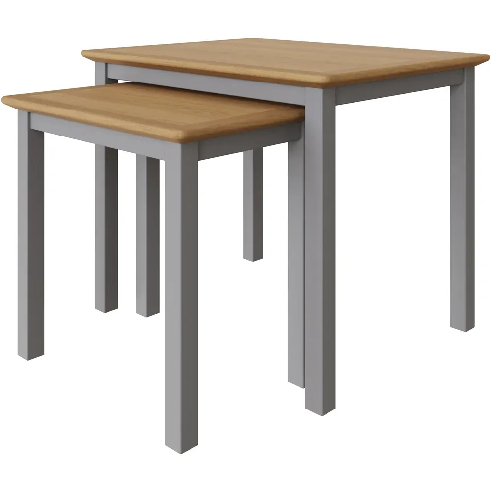 Taberno Nest of Tables Set of 2 - Grey, Oak
