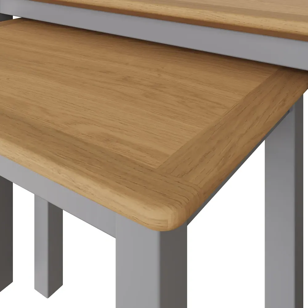 Taberno Nest of Tables Set of 2 - Grey, Oak