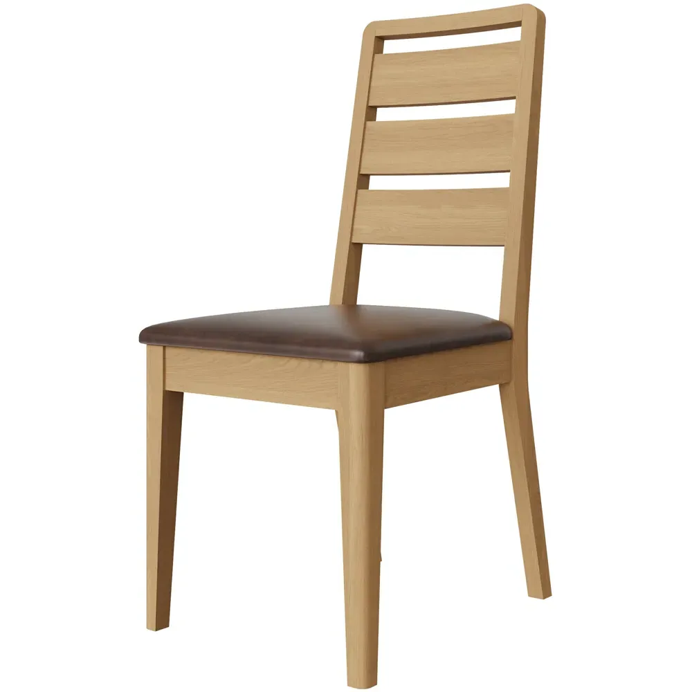 Taberno Set of 2 Dining Chairs - Brown, Oak