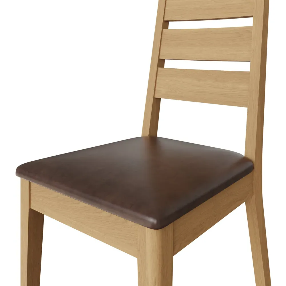 Taberno Set of 2 Dining Chairs - Brown, Oak